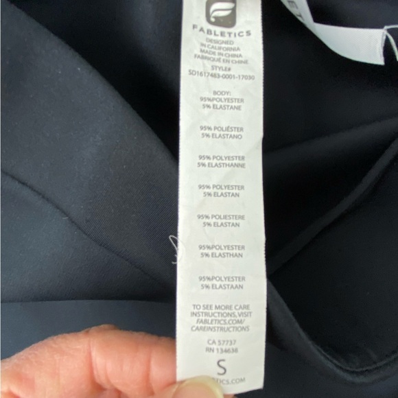 Fabletics black coronado striped zipper athletic stretch mini skirt, small - Picture 4 of 9